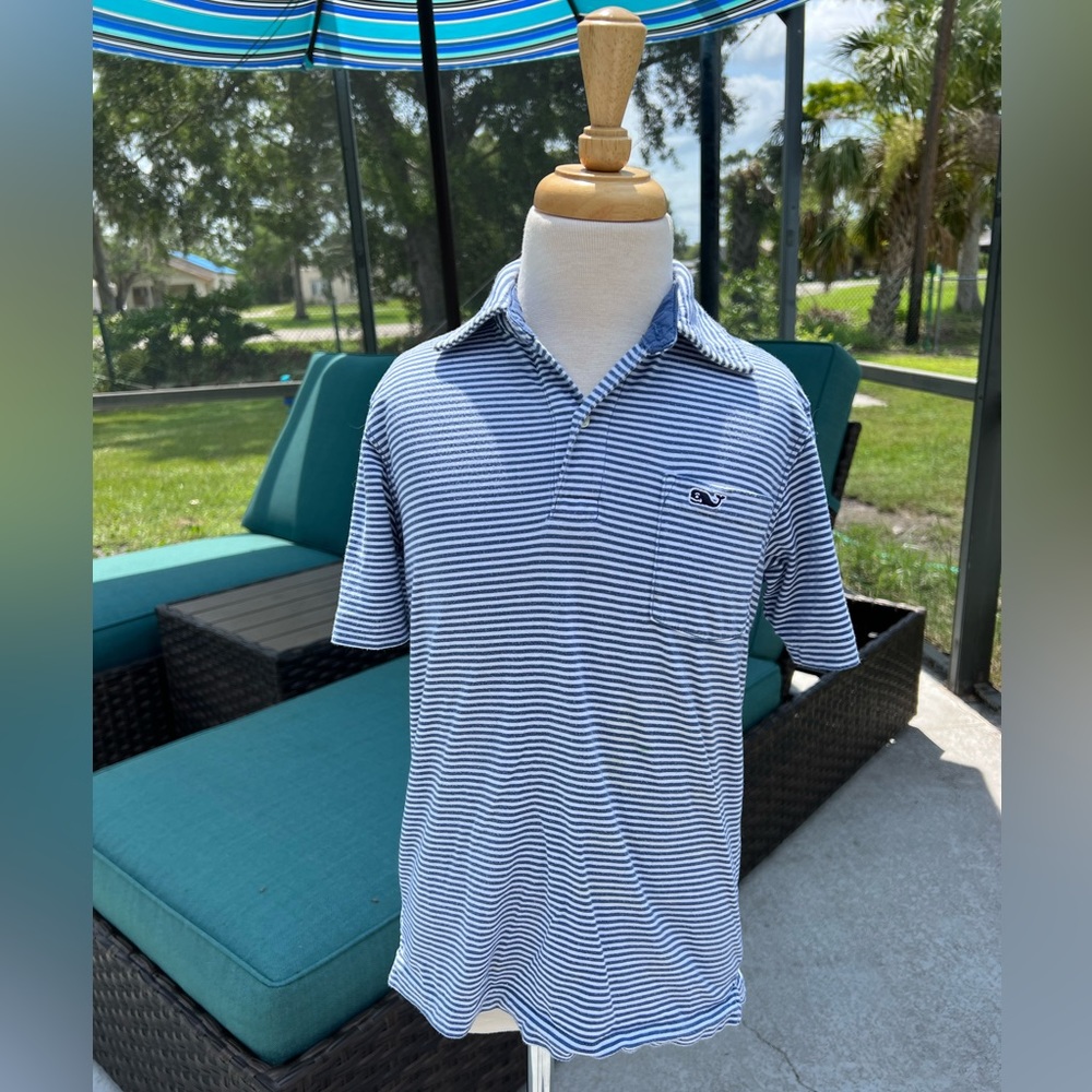 Vineyard Vines Boys Polo Shirt Striped Sz. 7